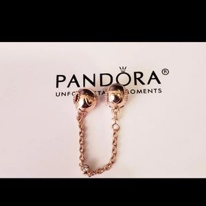 Authentic Pandora safety chain rose gold